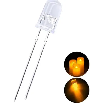 Polovodič LED dioda LISUNG kulatá 5mm, žlutá s plápolajícím efektem