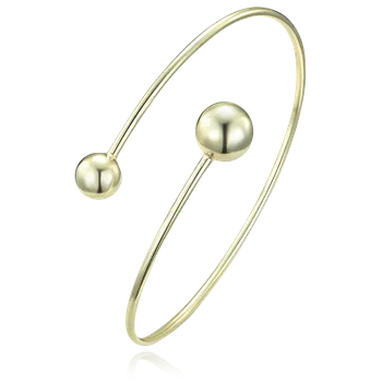 Náramek MINET Elegantní pozlacený pevný stříbrný náramek