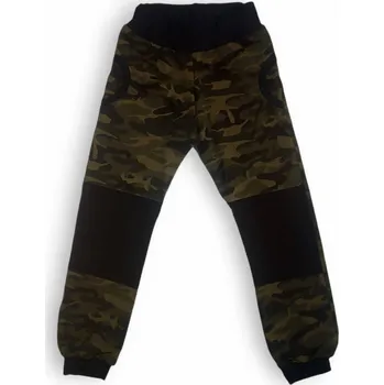 dosupliku Dětské tepláky s dvojitými koleny - zelený maskáč 116 užší