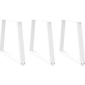 Jídelní stůl OMAXI Nohy k jídelnímu stolu ve tvaru V, 3 ks, bílé, 70 x (72-73,3) cm, ocel 957505
