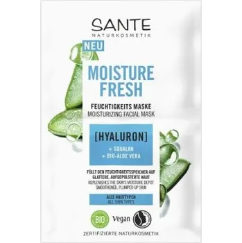 Pleťová maska Sante Hydratační maska Hyaluron, Squalan, Aloe Vera 2x4ml