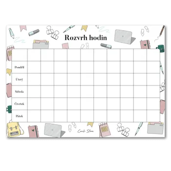 Hodiny Canli Rozvrh hodin Škola (A4)