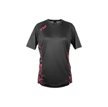 cyklistický dres Dres dámský TSG Floral Jersey krátký rukáv dusty cedar black, XL