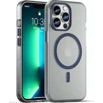 Pouzdro na mobilní telefon Kryt na iPhone 13 Pro Max gumový Candy (podpora MagSafe) tměvě modrý