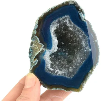 Přírodní kámen Achátová geoda modrá (Brazílie) 216g