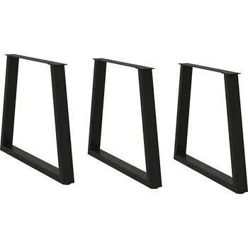 Jídelní stůl OMAXI Nohy k jídelnímu stolu ve tvaru V, 3 ks, černé, 80 x (72-73,3) cm, ocel 957536