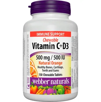 Webber Naturals Vitamin C+D3 500 mg/500 IU 200 tbl natural orange