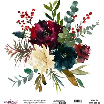 Umělecký papír Rýžový papír Cadence v roli 30 x 30 cm - Kytice s eukaliptem -