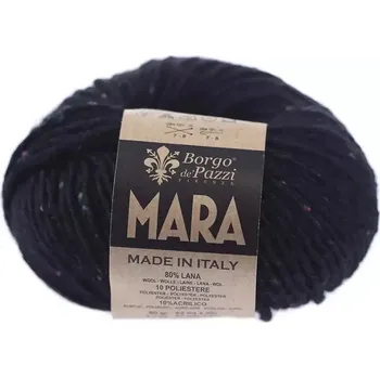 Příze Borgo de Pazzi Mara 9 Černá (Zimní směsová příze Mara Černá)