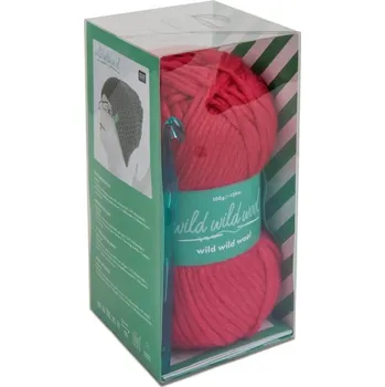 kreativní sada Rico design sada na výrobu růžové háčkované čepice