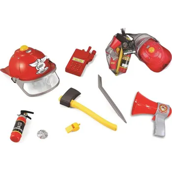Dětská kuchyňka Hasičská dětská sada přilba s megafonem a doplňky plast