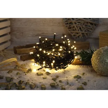 Vánoční dekorace LED vánoční světelný řetěz,programovatelný, venkovní/vnitřní, žluta (Tracon CHRSTOP100WW)