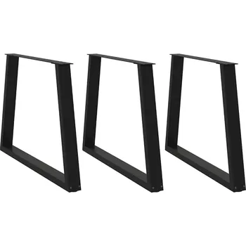 Jídelní stůl OMAXI Nohy k jídelnímu stolu ve tvaru V, 3 ks, černé, 90 x (72-73,3) cm, ocel 957574