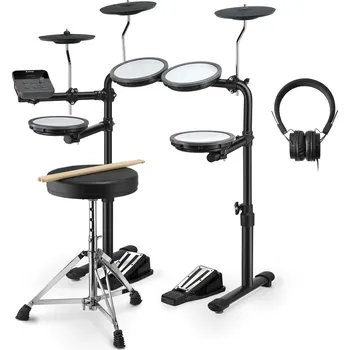 Bicí sada DONNER DED-70 5 Drums 3 Cymbals with Drum Throne/ Sticks/ Headphone/ Audio Cable