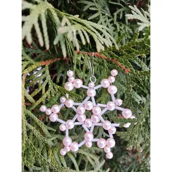 Vánoční dekorace sněhová vločka růžová