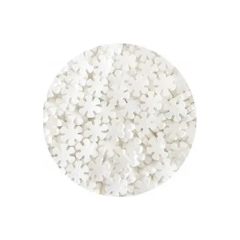 Jedlá dekorace na dort Cukrová dekorace - Vločky bílé / 20 g