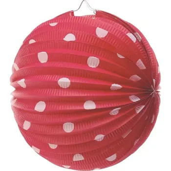 Karnevalový doplněk Lampion s puntíky růžový 25 cm 9266