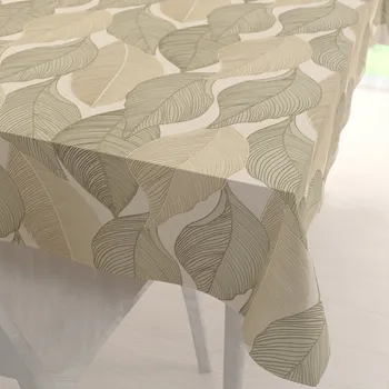 ubrus Sametový obdélníkový ubrus Tamara TMR-046 Přírodní pnoucí listy na krémovém 50x100 cm