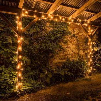 DECOLED Světelný řetěz 8 m, teple bílá s flash, Eco Fix