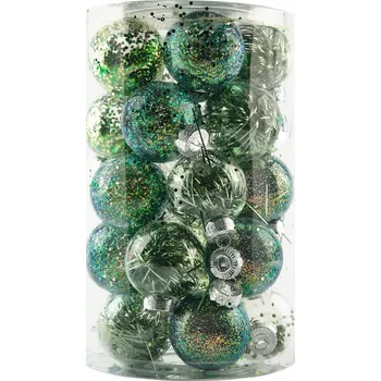 Velikonoční dekorace DECOLED Sada ozdob, prům. 7 cm, tmavě zelená