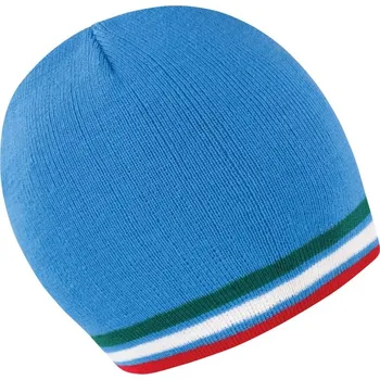 Čepice Pletená čepice s kontrastními pruhy R 368X blue-green-white-red onesize
