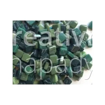 Mozaiková sada Zelené listy, skleněná mozaika mix 8x8x4mm - 560000000176