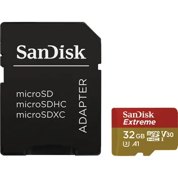 Ukládání dat SanDisk Extreme microSDHC 32GB 100MB/s + adaptér