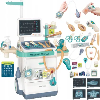 Hra na obchod Kamari Lékařský vozík 5v1 s příslušenstvím EKG, RTG, tep, tlak