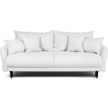 Pohovka Bílá manšestrová rozkládací/s úložným prostorem pohovka 215 cm Bjork – Bonami Selection ID_1582986