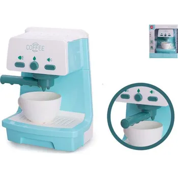 Dětský spotřebič Kávovar pákový 16,5 x 12 cm na baterie se světlem, zvukem a doplňky