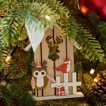 Velikonoční dekorace DECOLED Dřevěná dekorace, chaloupka, 15,5x11,3 cm