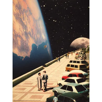 Plakát Plakát, Obraz - Space Promenade - Retro-Futuristic Collage Art