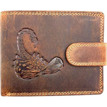 Peněženka Pánská peněženka s přezkou - Štír - hnědá