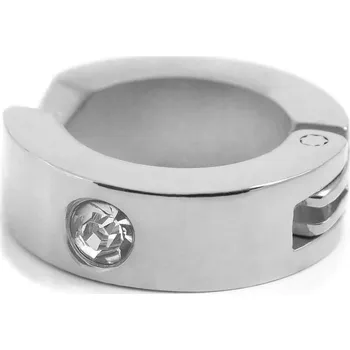 Náušnice Sentio | Náušnice kroužek klip z&nbsp;chirurgické oceli stříbrné barvy se zirkonem - Lucleon