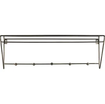 police Kovová police s 5 háčky BROOKLYN 19x63cm