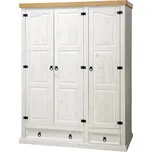 Skříň 3dveřová CORONA bílý vosk 162818B