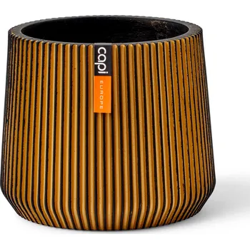 Květináč Capi Nature Groove Sandbag Black Gold Ø 10 cm / V 9 cm