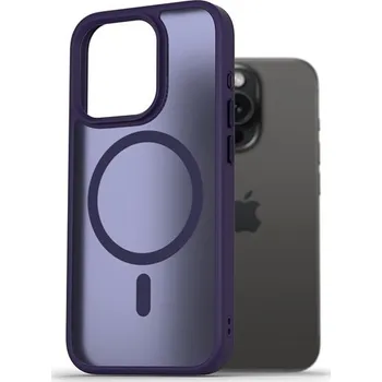 Pouzdro na mobilní telefon AlzaGuard Matte Case Compatible with Magsafe pro iPhone 15 Pro tmavě fialový