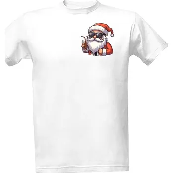 Tričko s potiskem Santa Claus s drinkem pánské