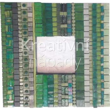 Mozaiková sada Zrcadlo Rimini, zelené, 25 x 25 cm - 560000000243