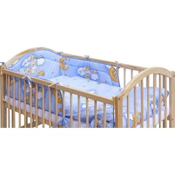 Dětská postýlka Scarlett Dětská postýlka s kompletní výbavou 120 x 60 cm mráček modrá