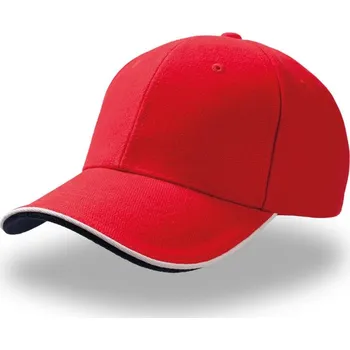 Kšiltovka Těžká broušená 6 panelová sandwich kšiltovka Pilot Piping Sandwich red-white onesize