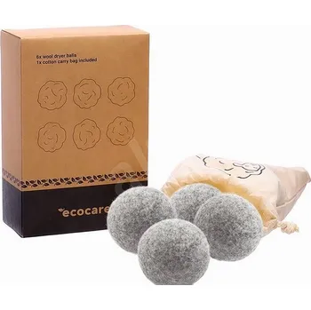 Praní a péče o prádlo ECOCARE Koule z vlny do sušičky prádla šedá 6 ks