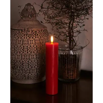 Svíčka SIRIUS Vosková LED svíčka Sille, 20cm, červená, prům. 5 cm