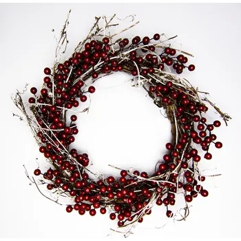 Velikonoční dekorace DECOLED Věnec z červených bobulek, průměr 40 cm