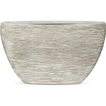 Květináč Capi Nature Rib Planter Oval Ivory V 35 cm / D 59 cm