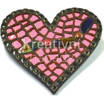 Mozaiková sada Set - srdce růžové 21 x 20 cm - 560101000133