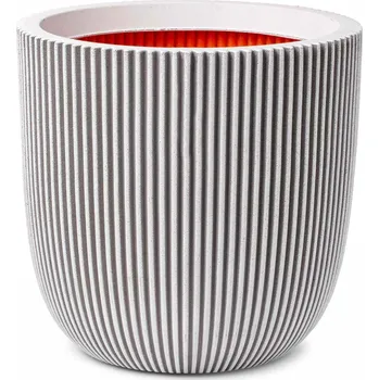 Květináč Capi Nature Groove NL Planter Ball Ivory Ø 54 cm / V 52 cm