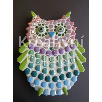 Mozaiková sada Mozaikový set, tyrkysovo-fialová sova, 15 cm - 560101000227