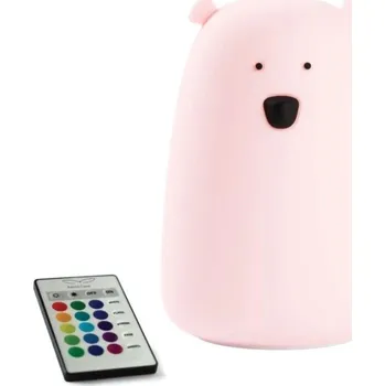 Venkovní osvětlení Rabbit & Friends Dotyková lampička medvídek s ovládáním | růžová